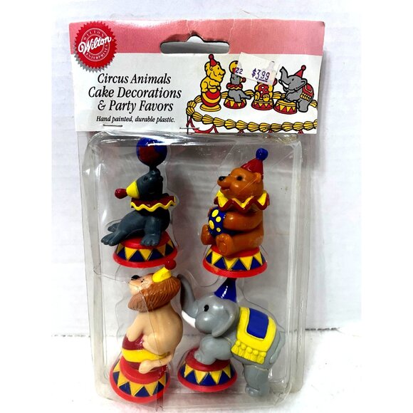 Vintage 1994 Wilton Circus Animals Cake Decorations & Party Favors - Picture 5 of 5